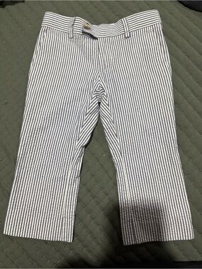Classic Blue & White Seersucker Stripe Kids Pants